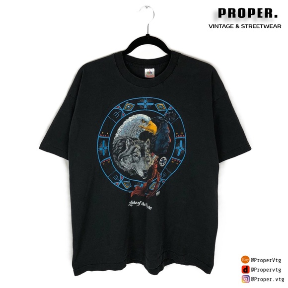 Vintage Eagle Native Indian T Shirt 90s - Picture 1 of 6